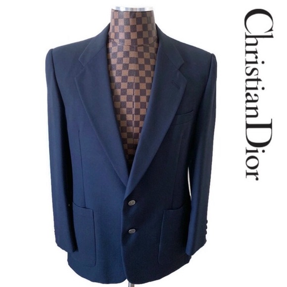 Vintage 80s Dior Monsieur Striped Jacket & Trousers Suit Set Size L